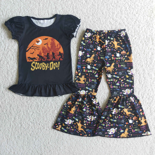 Short sleeve bell bottom pants Halloween outfits   E4-27