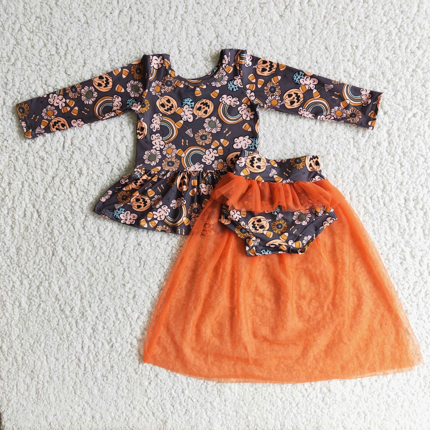 (Promotion) Long sleeve top tutu bummie outfits 6 C8-1