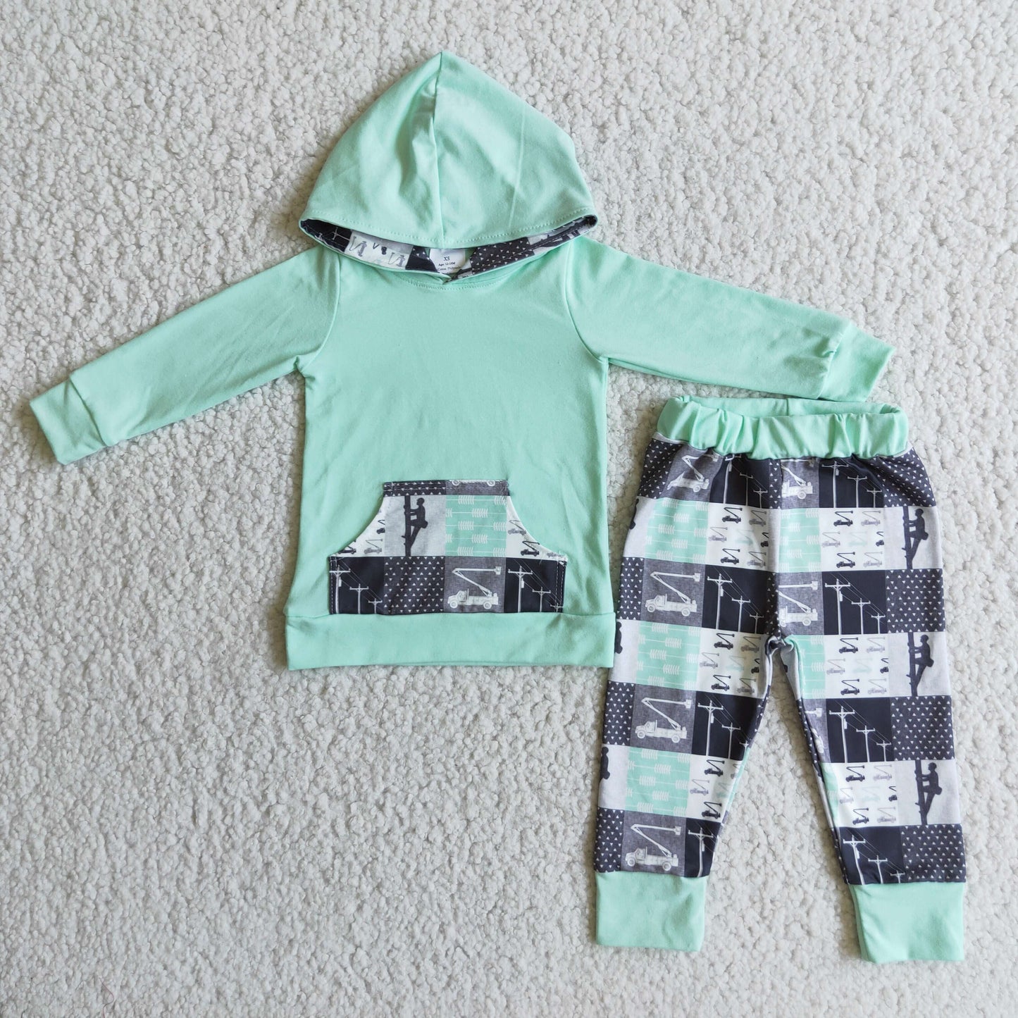 (Promotion)Boy's hooded outfits 6 C8-4