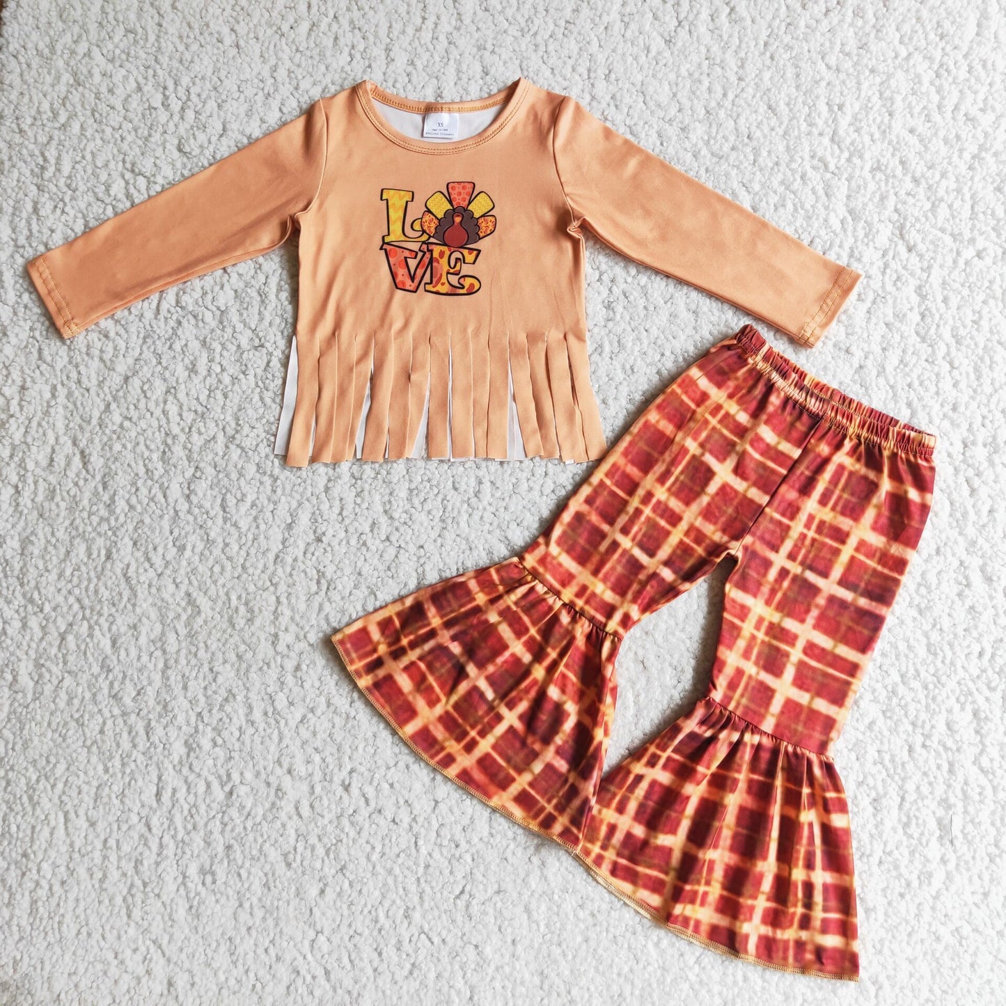 (Promotion) 6 B9-34 Love turkey tassels top Thanksgiving outfits