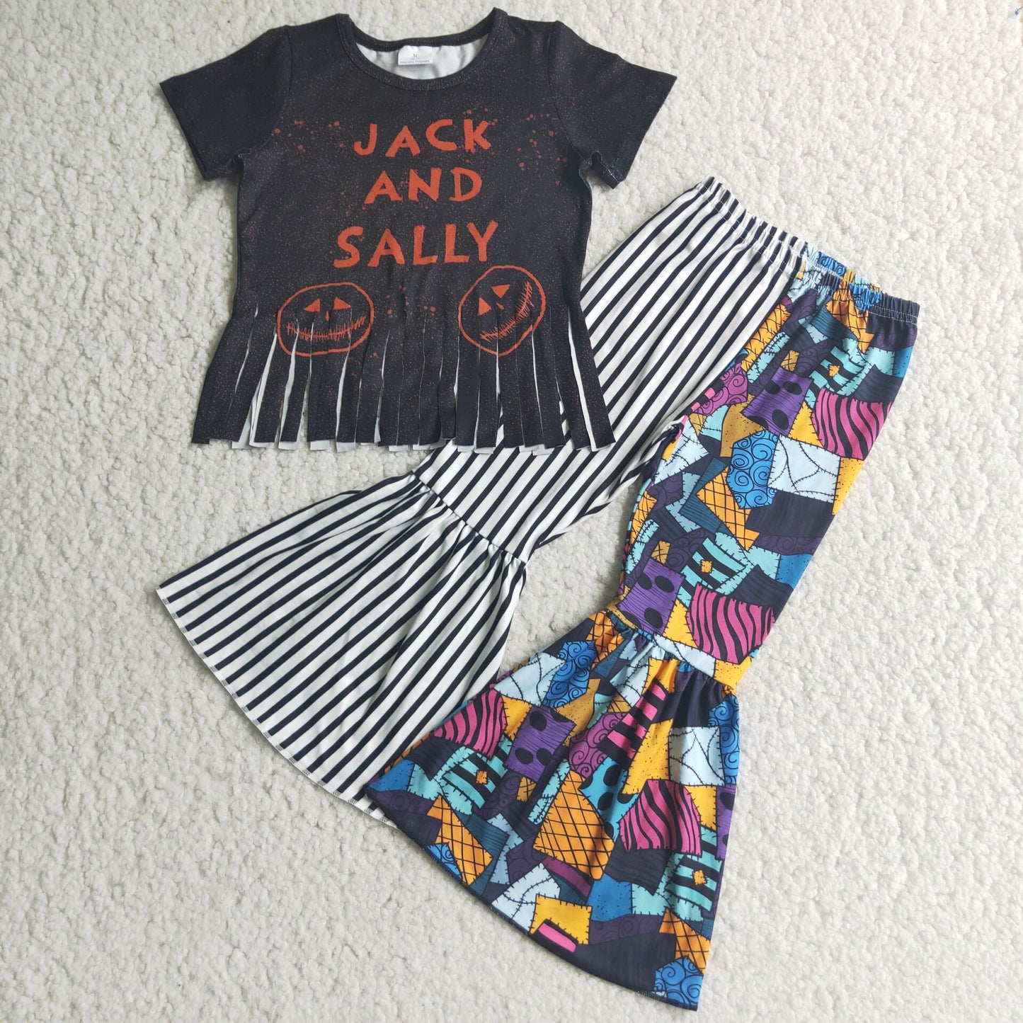 Short sleeve bell bottom pants Halloween outfits E4-12