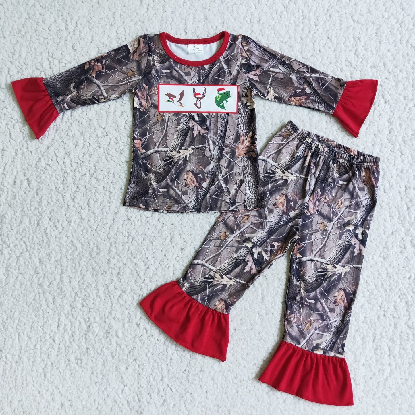 (Promotion)Girls long sleeved pajamas Christmas outfits 6 C9-4