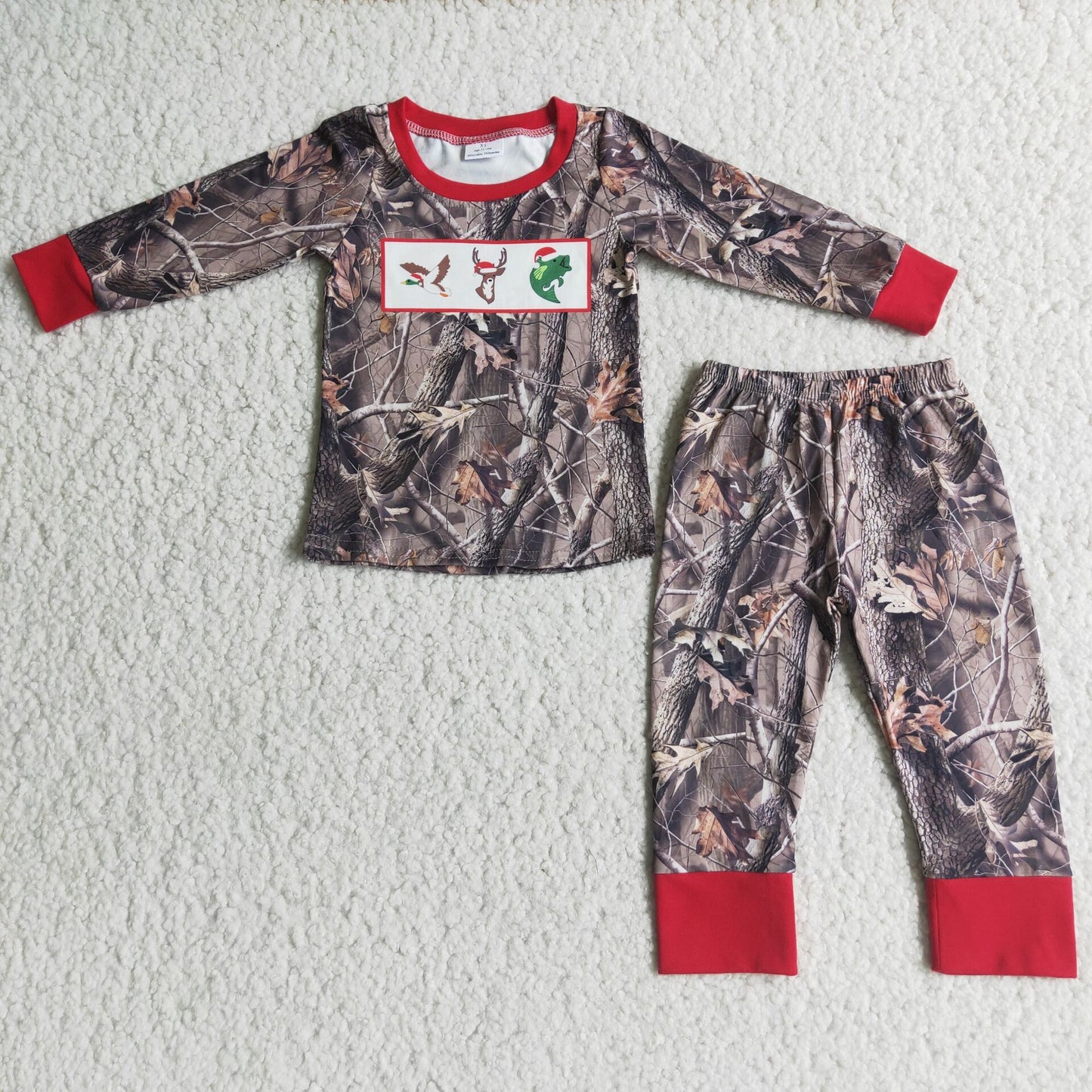 (Promotion)Boys long sleeved Christmas pajamas 6 A9-13-1
