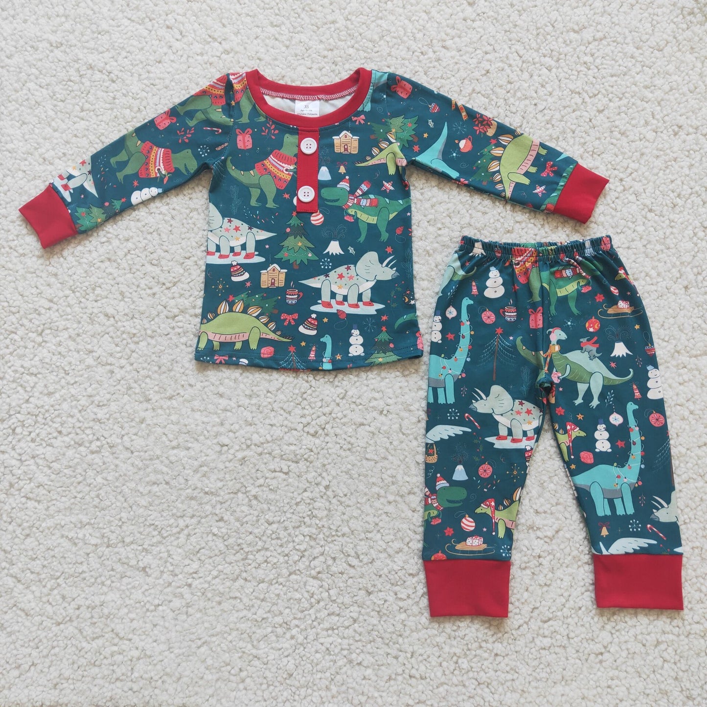 (Promotion) Boys long sleeved pajamas Christmas outfits 6 C11-40
