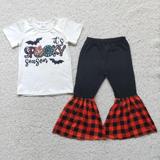 Short sleeve bell bottom pants Halloween outfits   E4-17