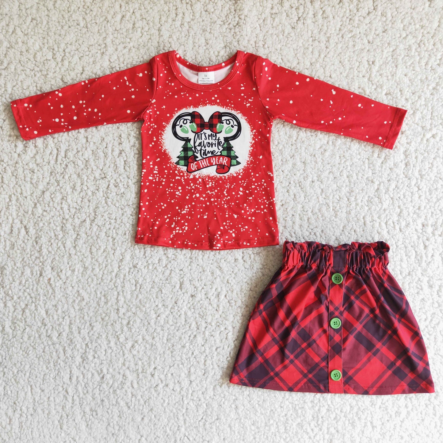(Promotion)Long sleeve red mouse top skirt Christmas outfits 6 A1-20