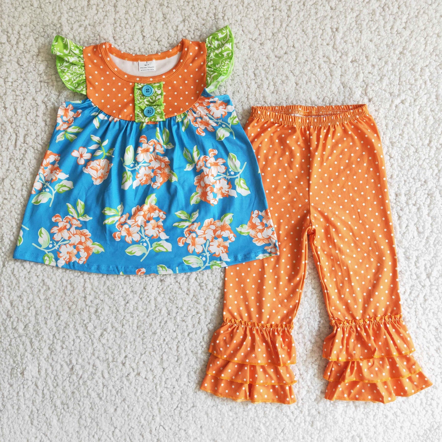 (Promotion) D1-4 Flutter sleeve ruffles pants outfits