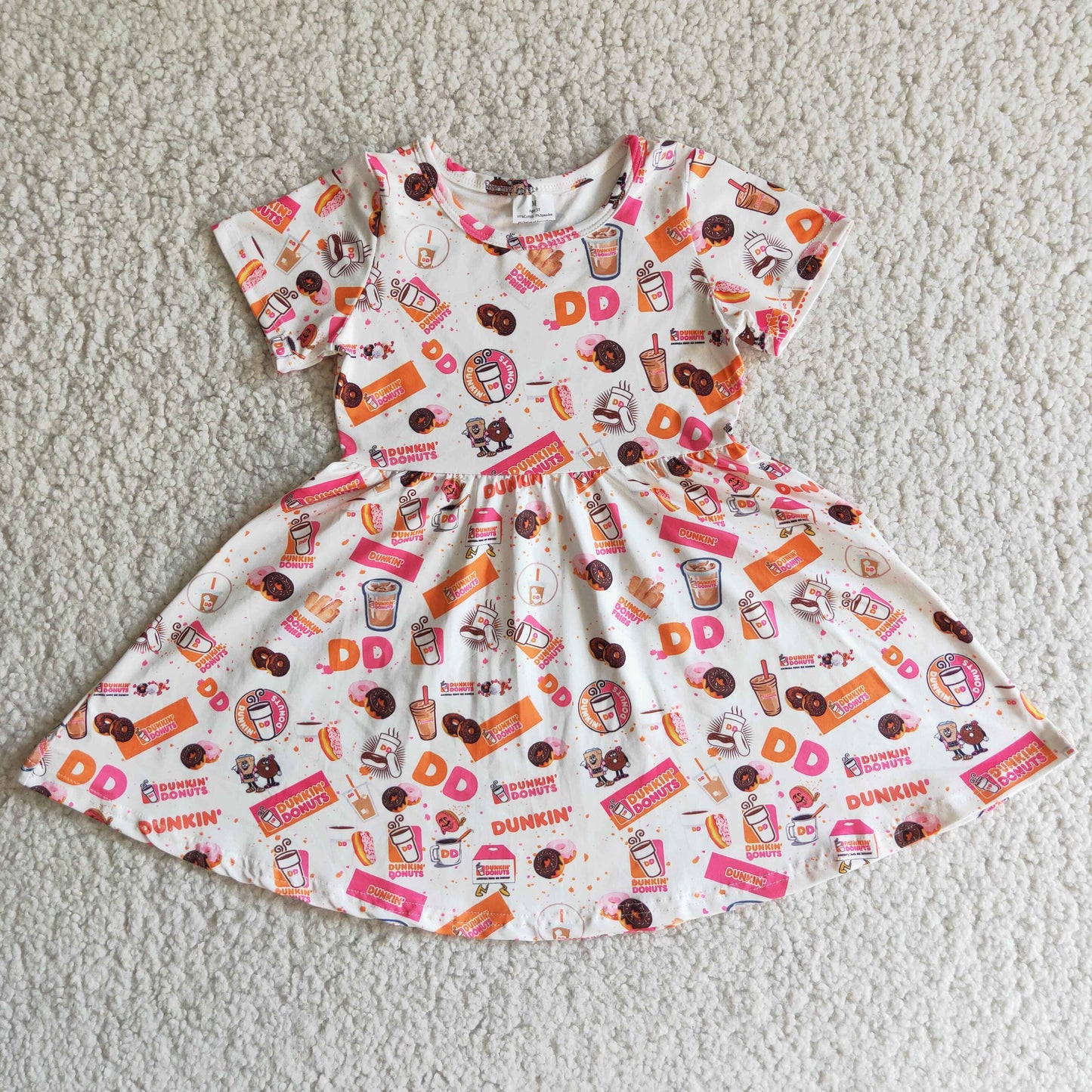 (Promotion)Short sleeve doughnut knee length dress D2-16