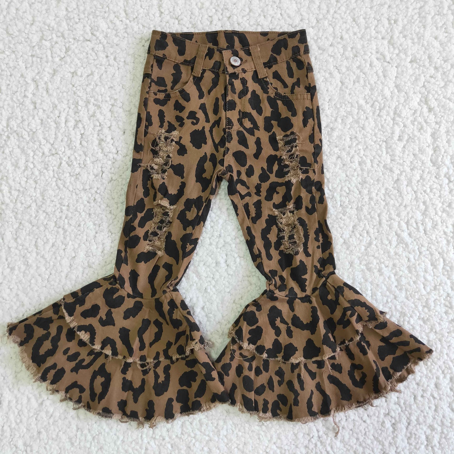 Bell bottom leopard jeans C7-13