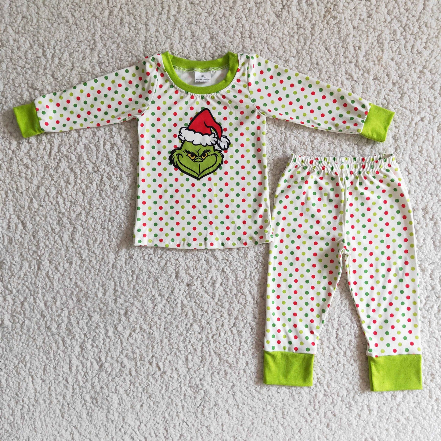 Boys long sleeved pajamas Christmas outfits 6 B1-22
