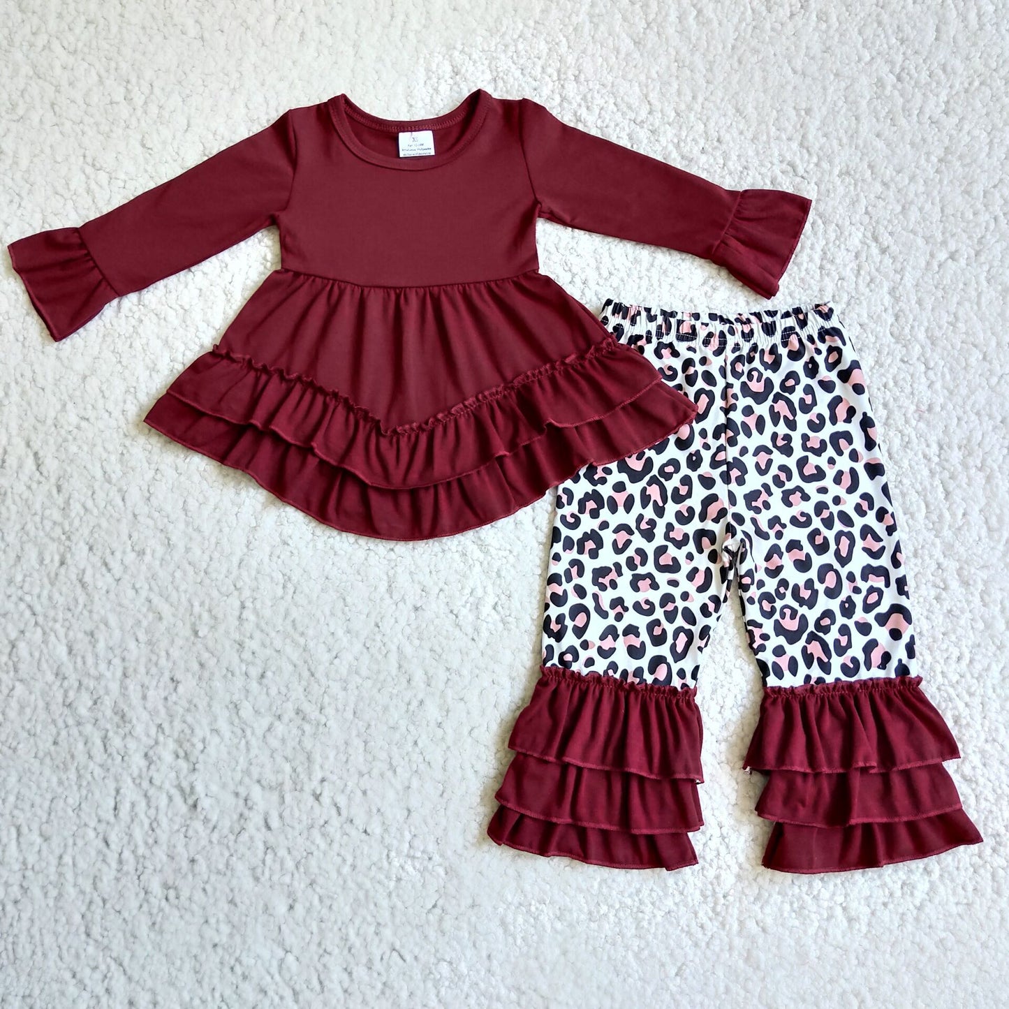 (Promotion)Long sleeve ruffles pants outfits 6 B4-38