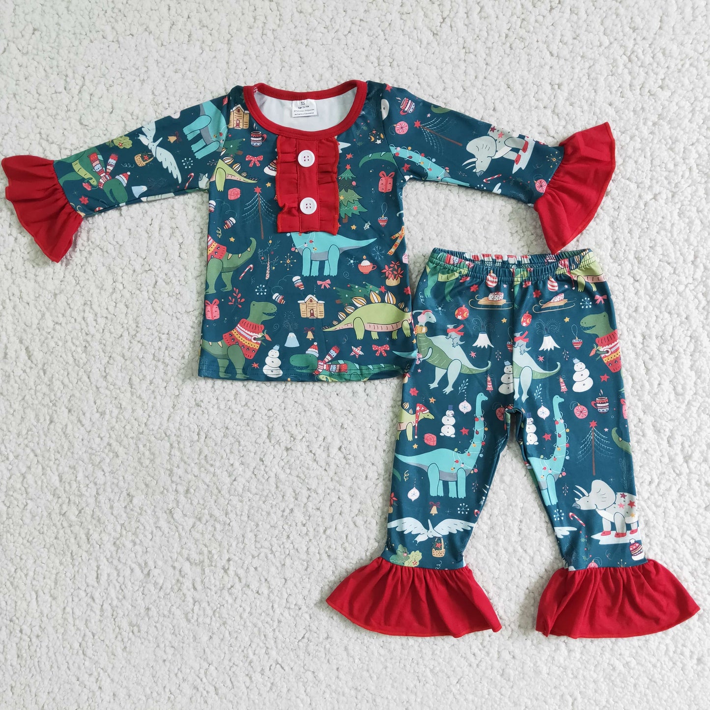 (Promotion) Girls long sleeved pajamas Christmas outfits 6 A4-28