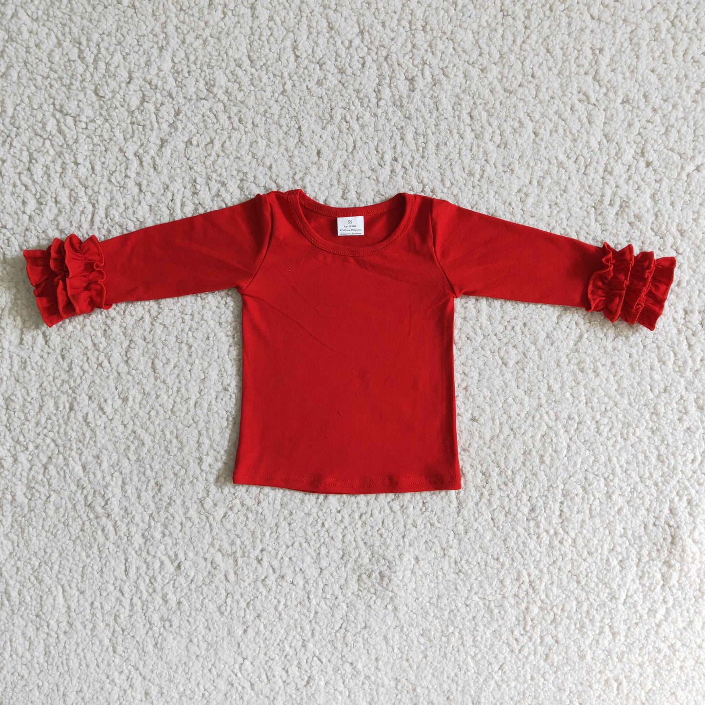 Long sleeve RED cotton top for girls 6 A2-1