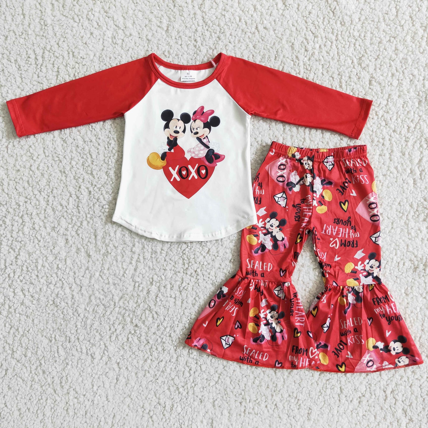 (Promotion)Long sleeve bell bottom pants Valentines outfits