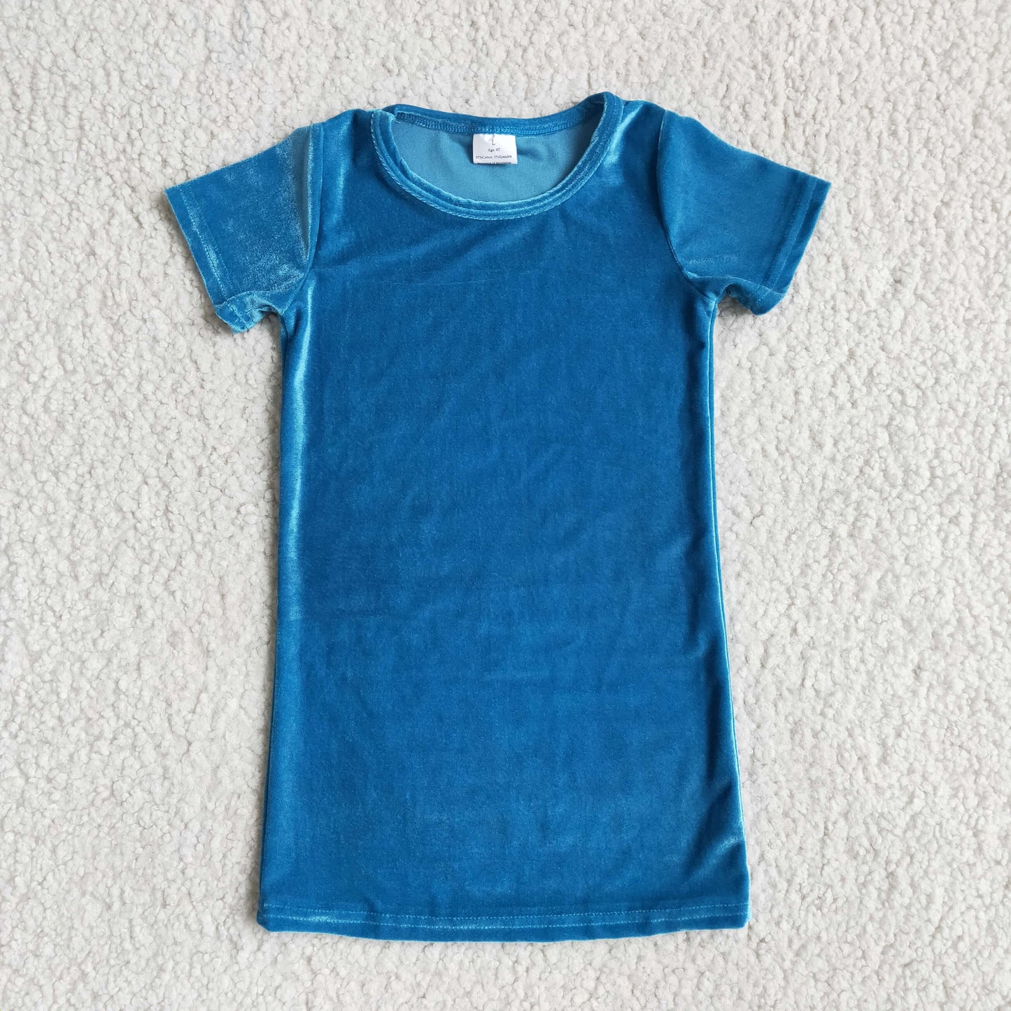 Girls SOLID COLOR Velvet dress E4-18
