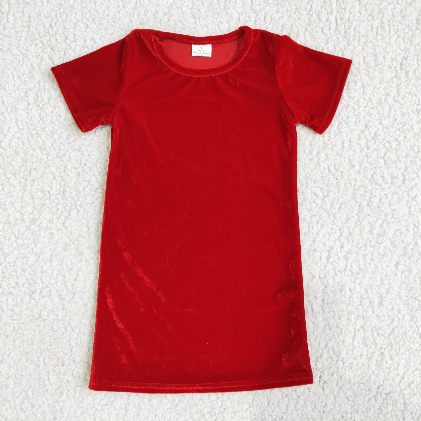 Girls SOLID COLOR Velvet dress B16-4
