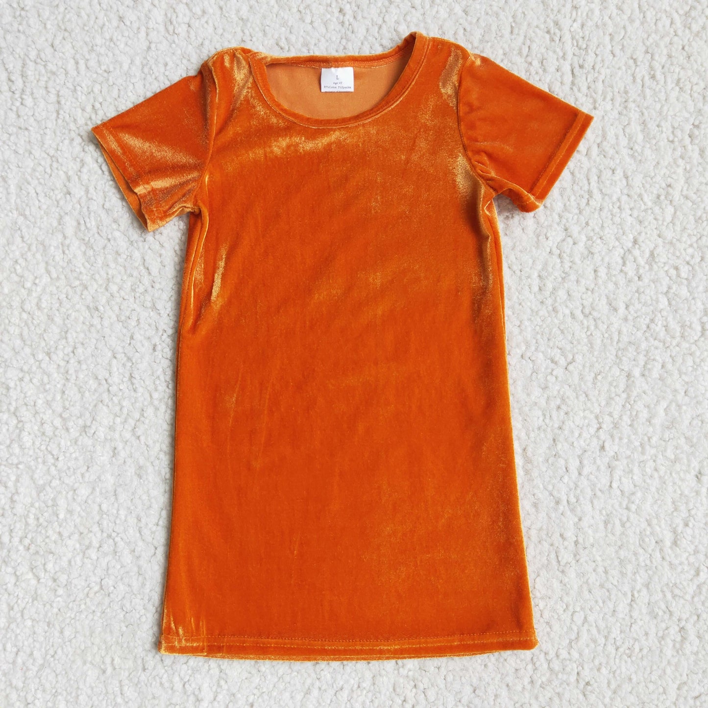 Girls SOLID COLOR Velvet dress D8-5