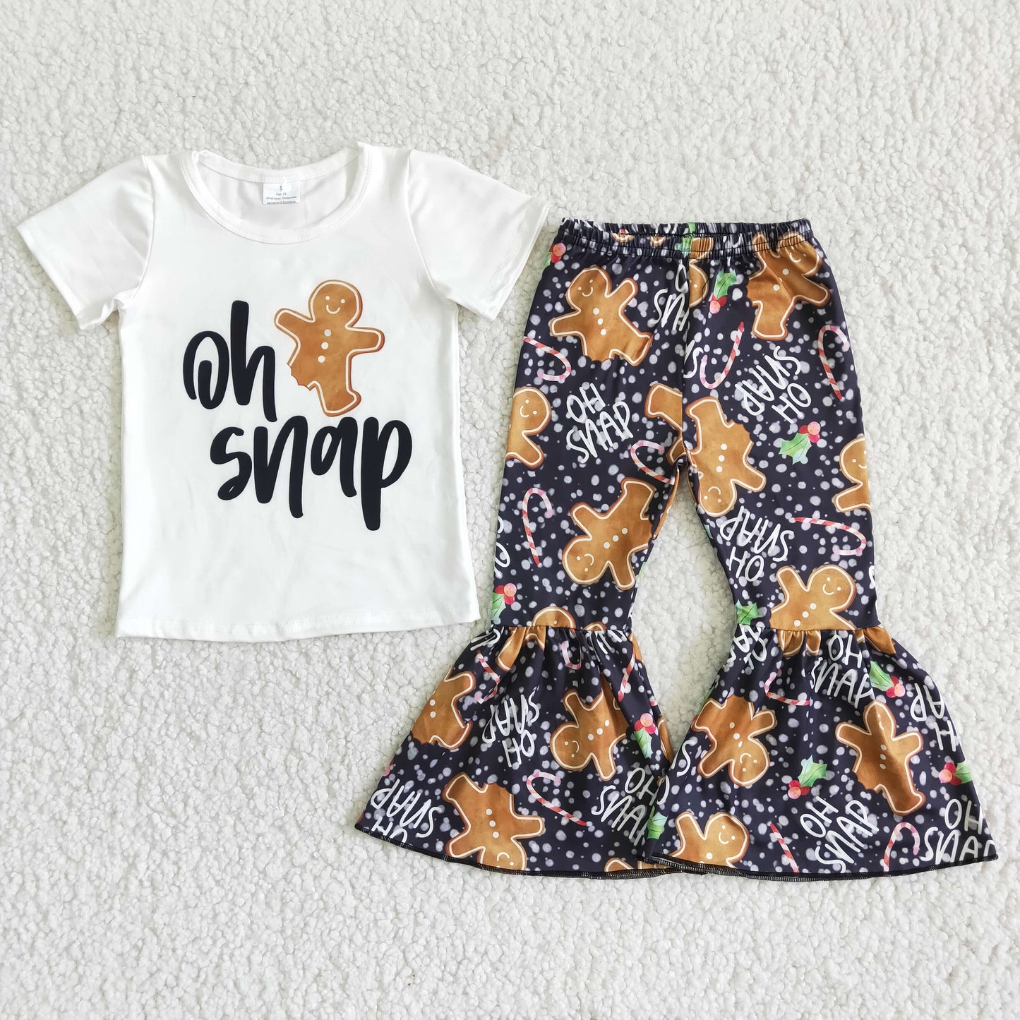 (Promotion) Short sleeve bell bottom pants Christmas outfits D12-14