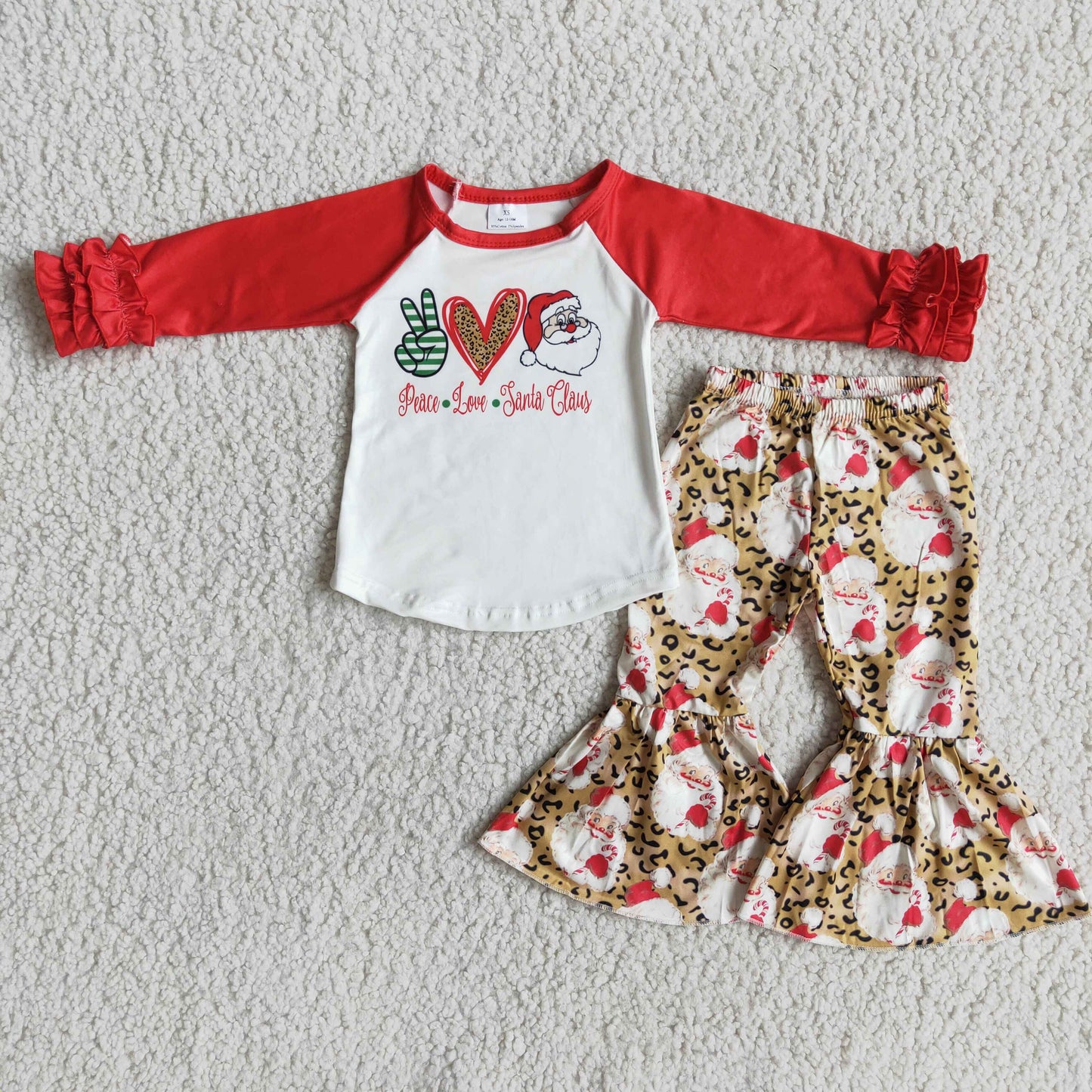 (Promotion)6 A13-5Long sleeve bell bottom pants Christmas outfits