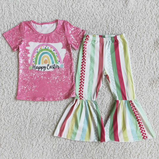 (Promotion)Short sleeve bell bottom pants Easter outfits