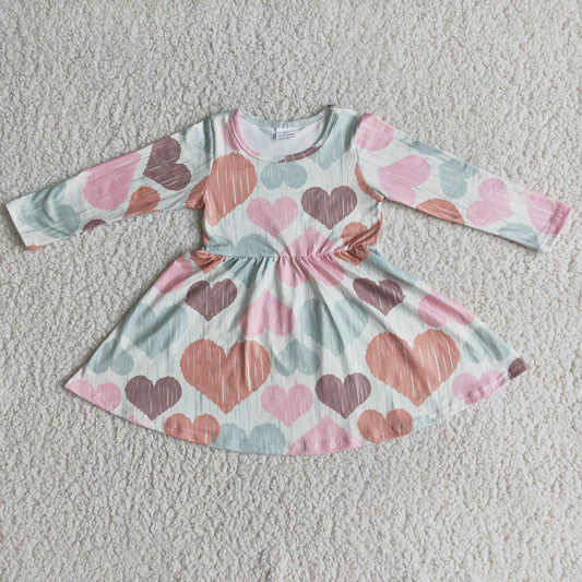 (Promotion)Long sleeve knee length Valentine's Day dress  6 A1-5