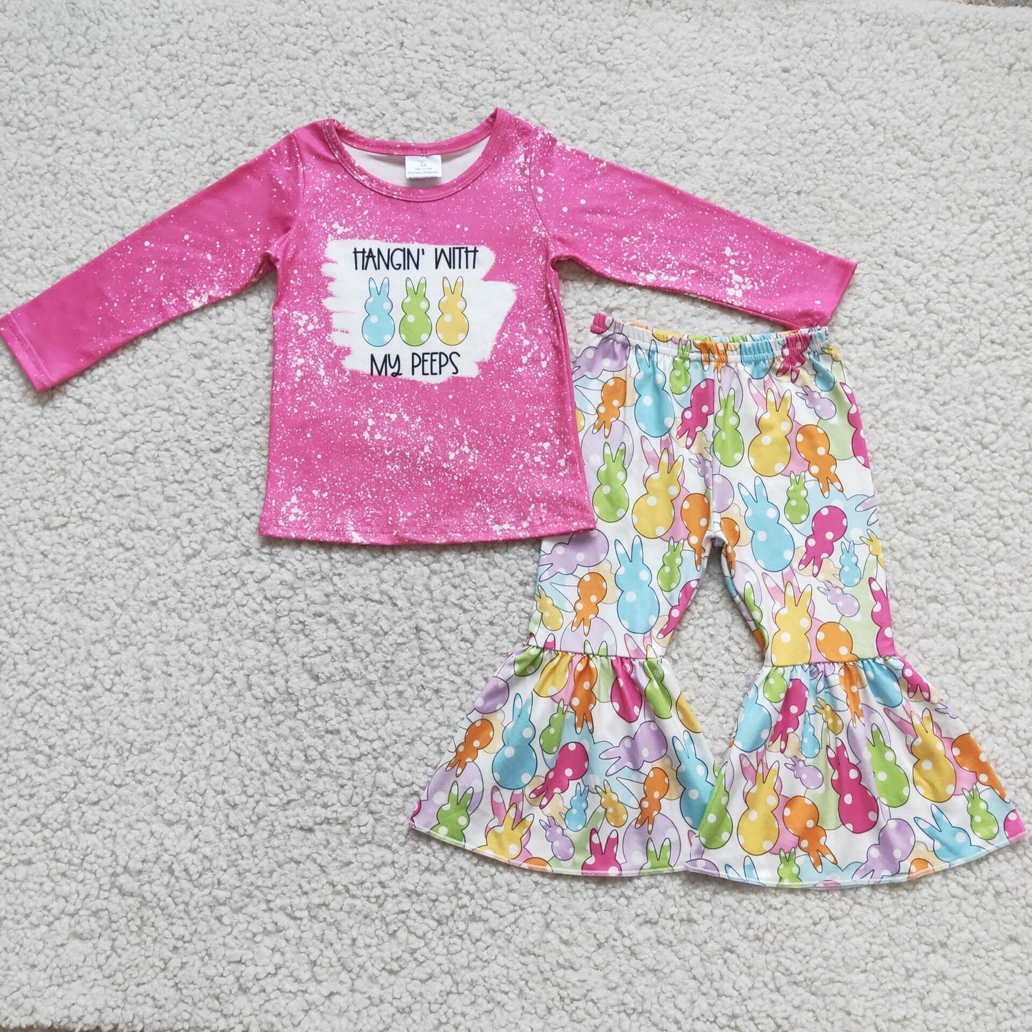 (Promotion)Long sleeve bell bottom pants bunny outfits