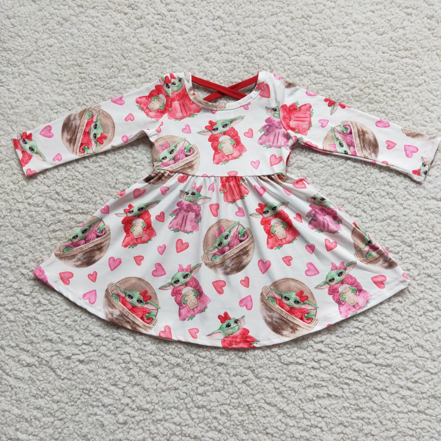 (Promotion)Long sleeve knee length Valentine's Day dress 6 A2-4