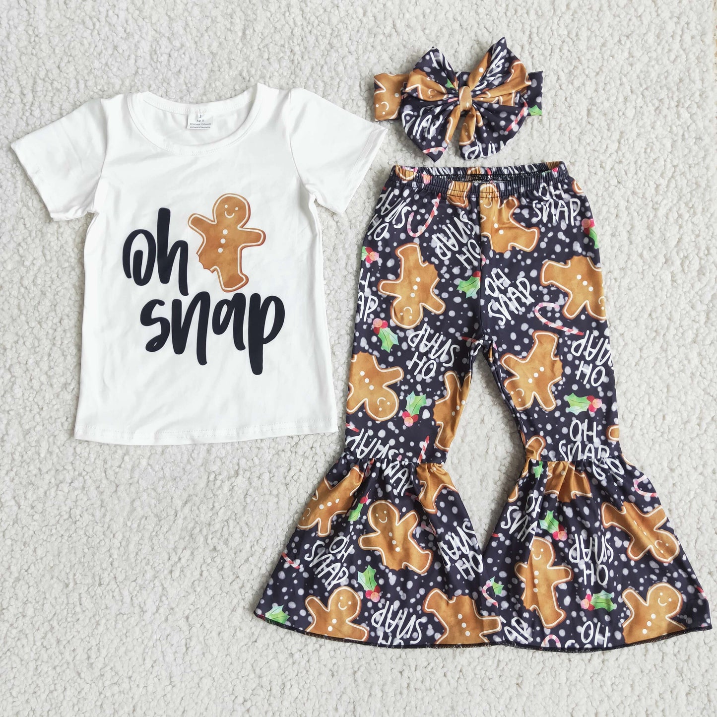 (Promotion) Short sleeve bell bottom pants Christmas outfits D12-14