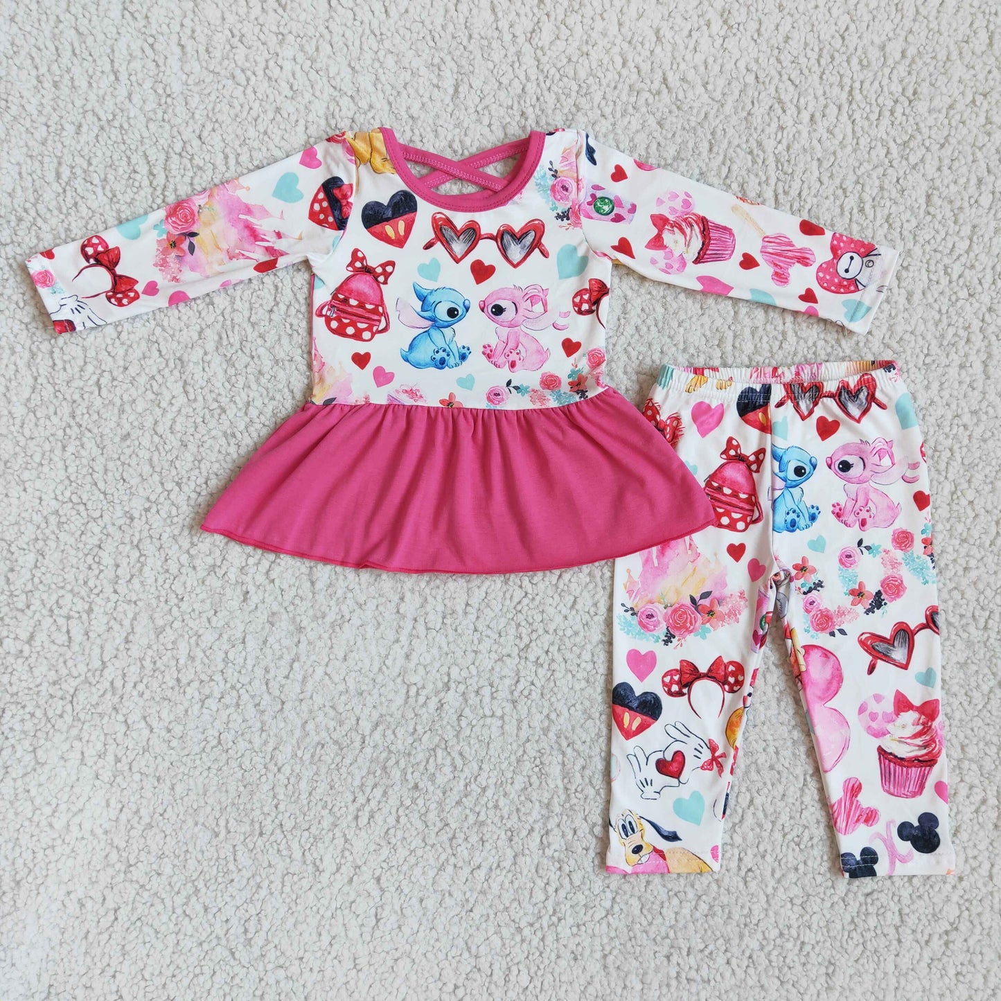 (Promotion) 6 B1-33 Cartoon Animals Heart Legging Pants Girls Valentine's Day outfits