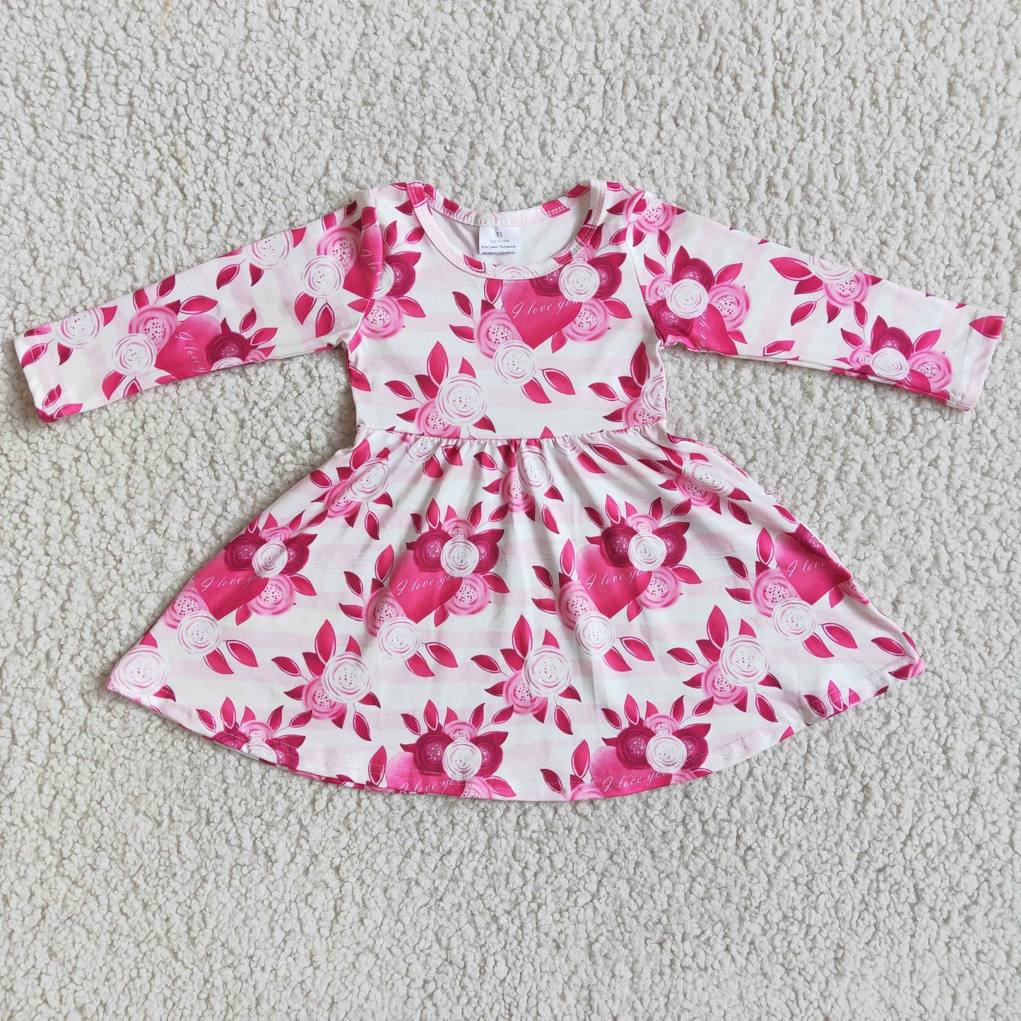 (Promotion)6 B2-15Long sleeve knee length Valentine's Day dress