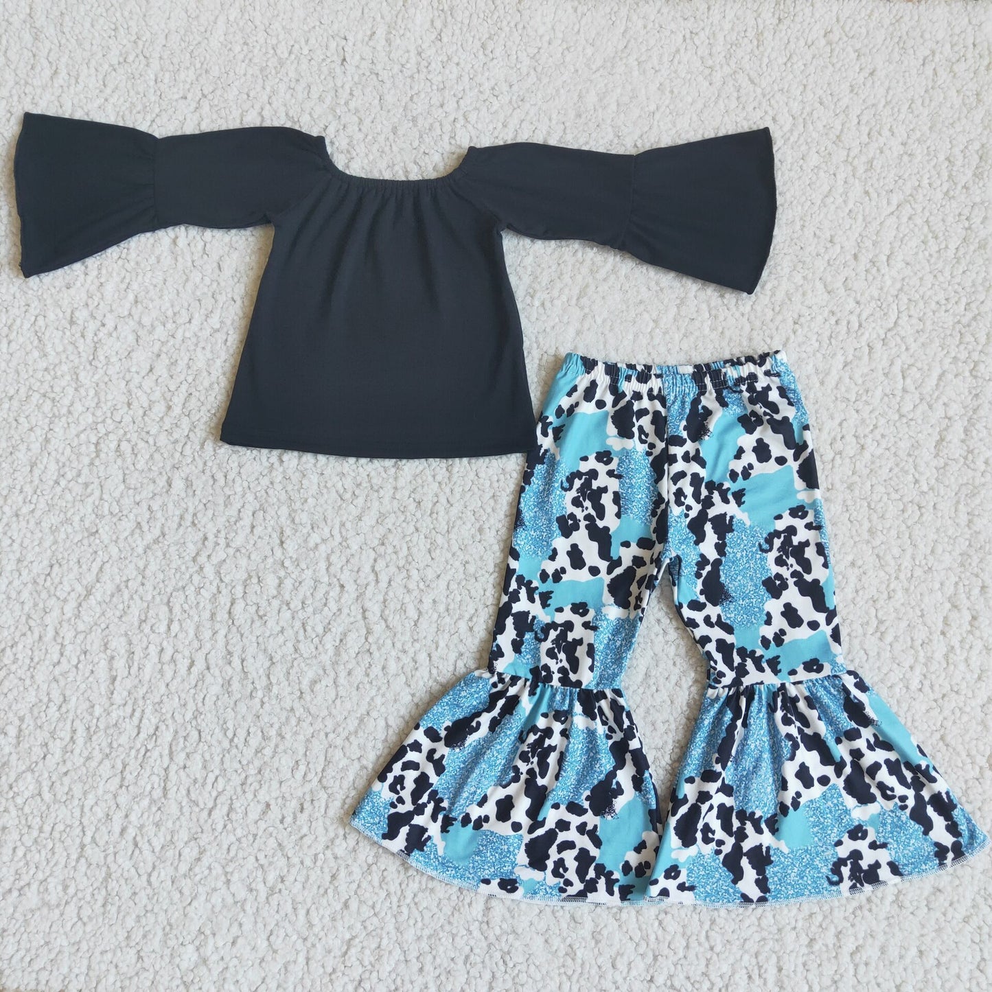 (Promotion)Long sleeve bell bottom pants outfits 6 B1-34