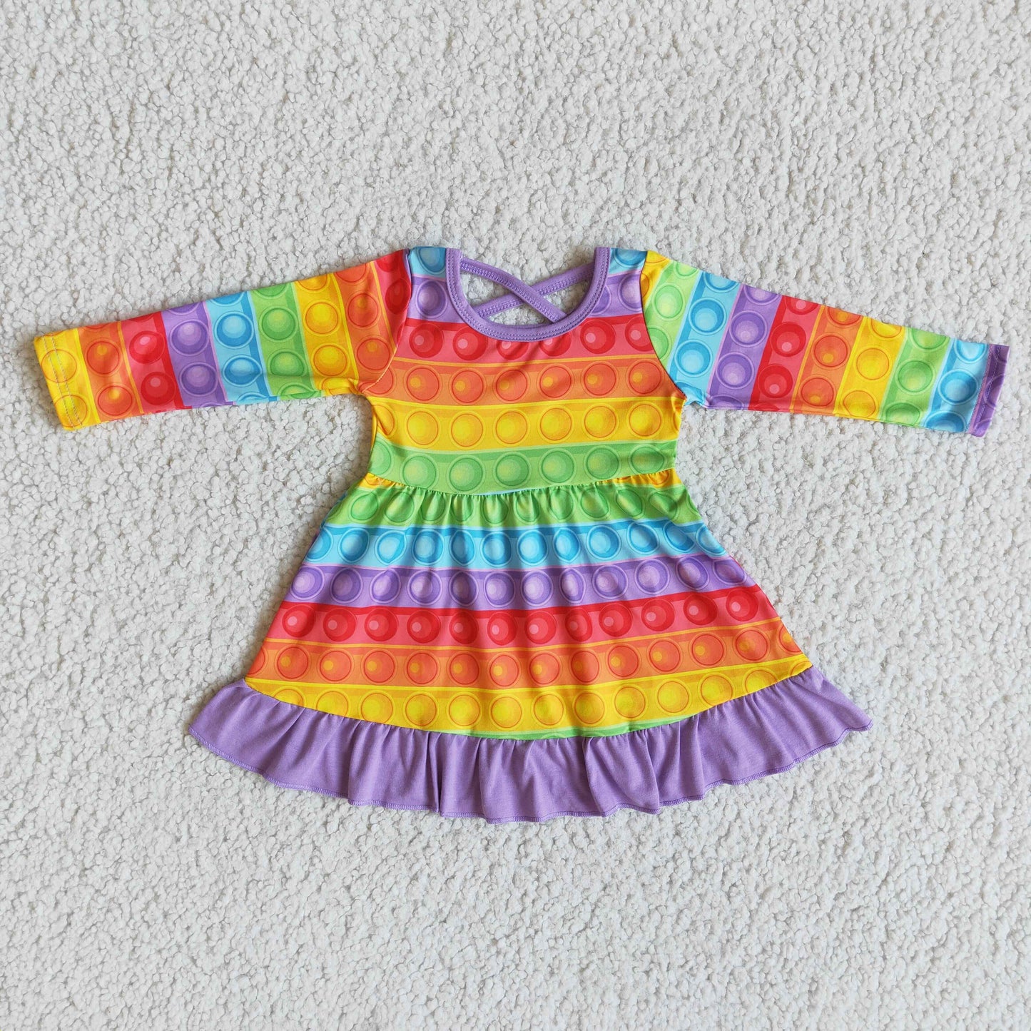 (Promotion) 6 A24-28 Long sleeve knee length dress