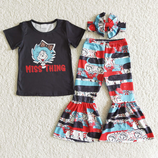 Short sleeve bell bottom pants E6-12