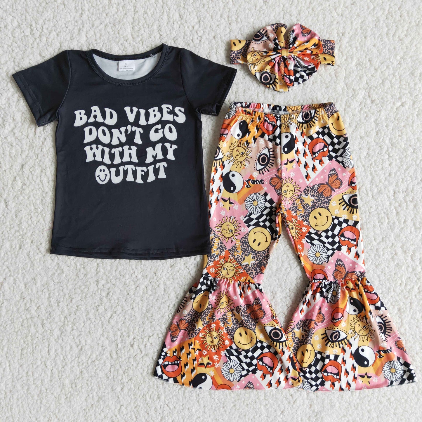 (Promotion)Short sleeve bell bottom pants outfits E7-1