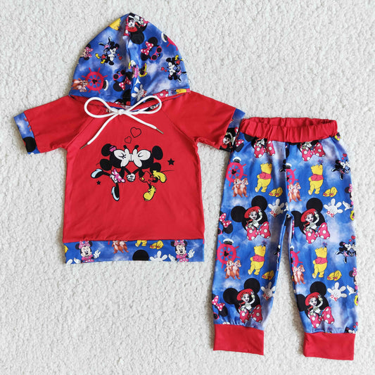 (Promotion)E8-27Boys and girls hooded Valentine's Day outfits