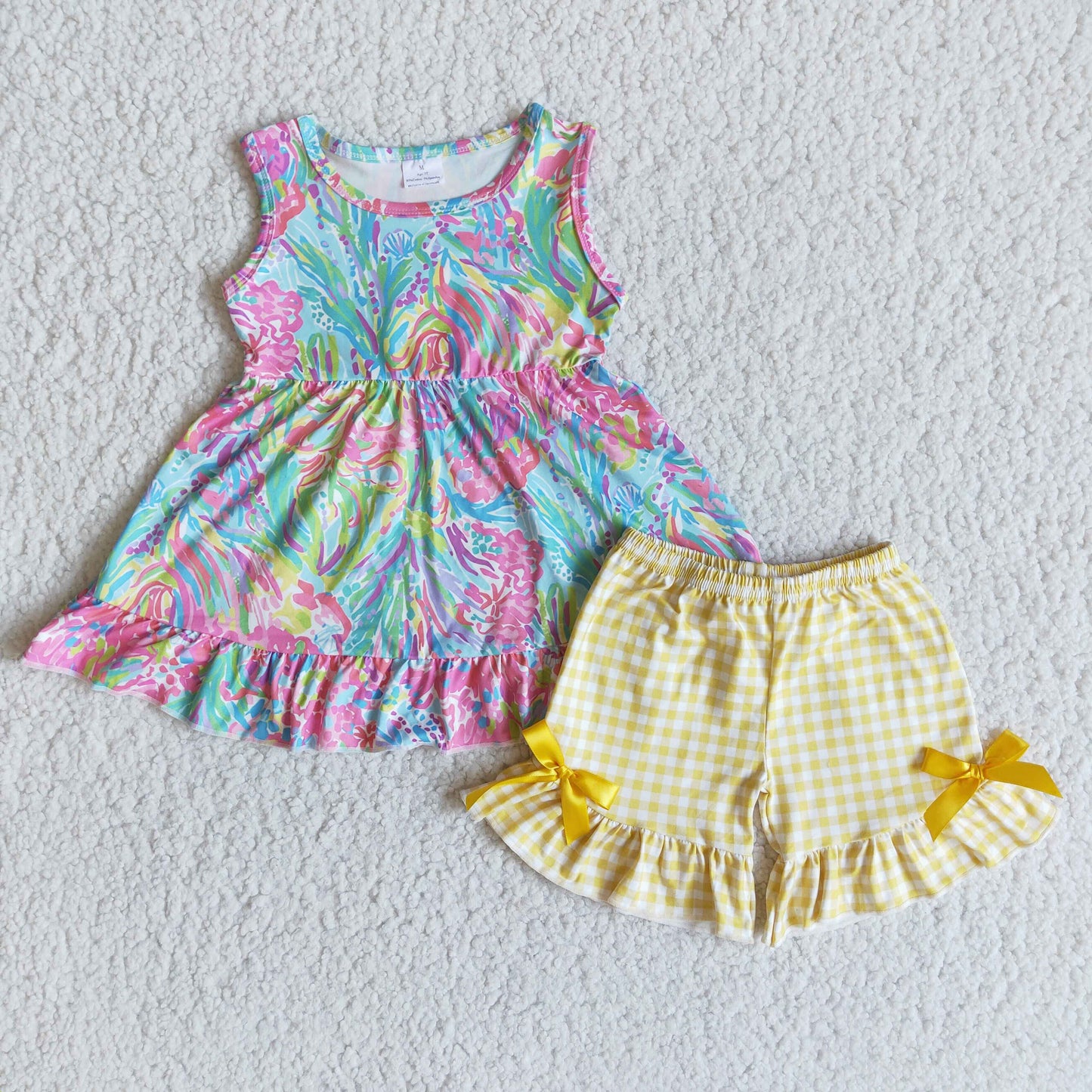 (Promotion)Sleeveless ruffles shorts summer outfits E8-19