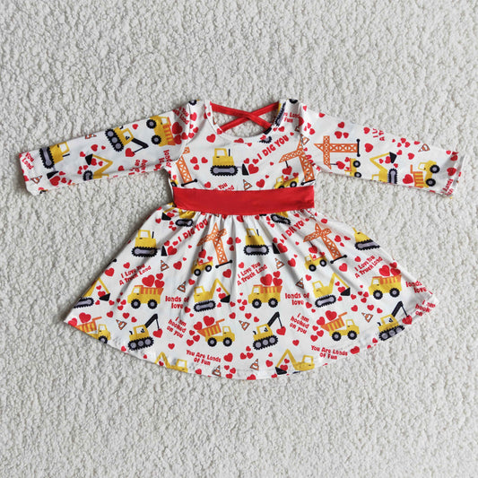 (Promotion)6 A29-14Long sleeve knee length Valentine's Day dress