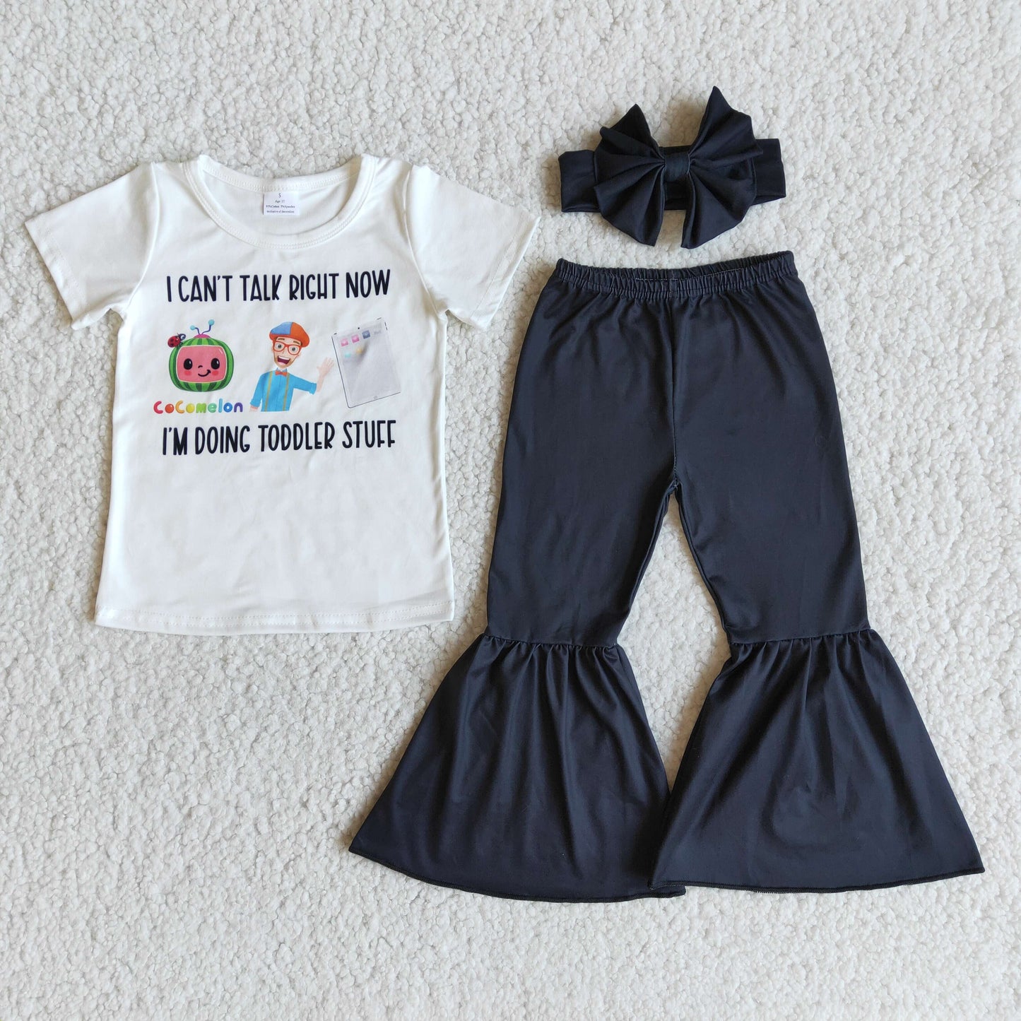 (Promotion)E9-14 Short sleeve bell bottom pants outfits