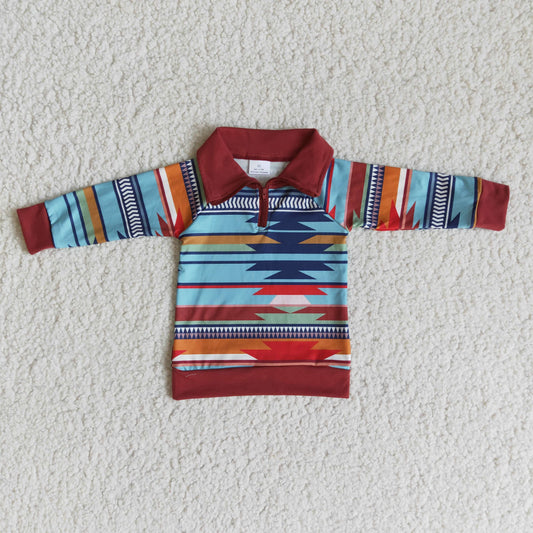 Boys western design pullover    6 A29-15