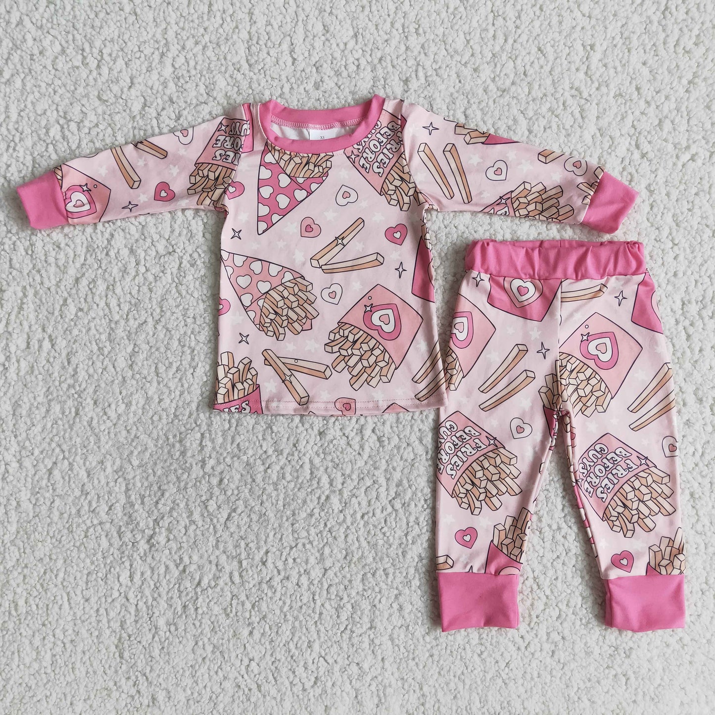 Girls long sleeved Valentine's Day pajamas