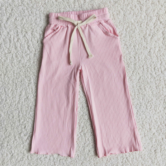 E14-13Baby girls cotton light pink pants