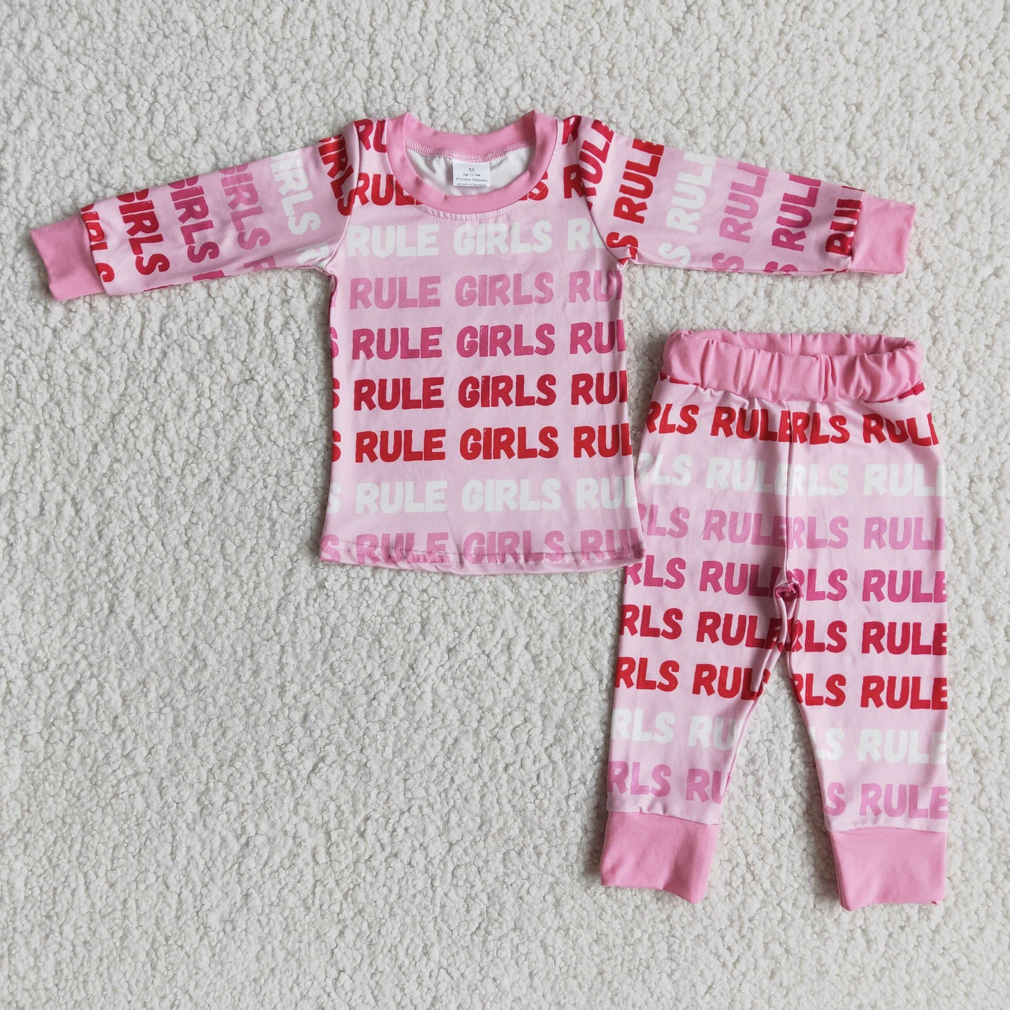 Girls long sleeved Valentine's Day pajamas