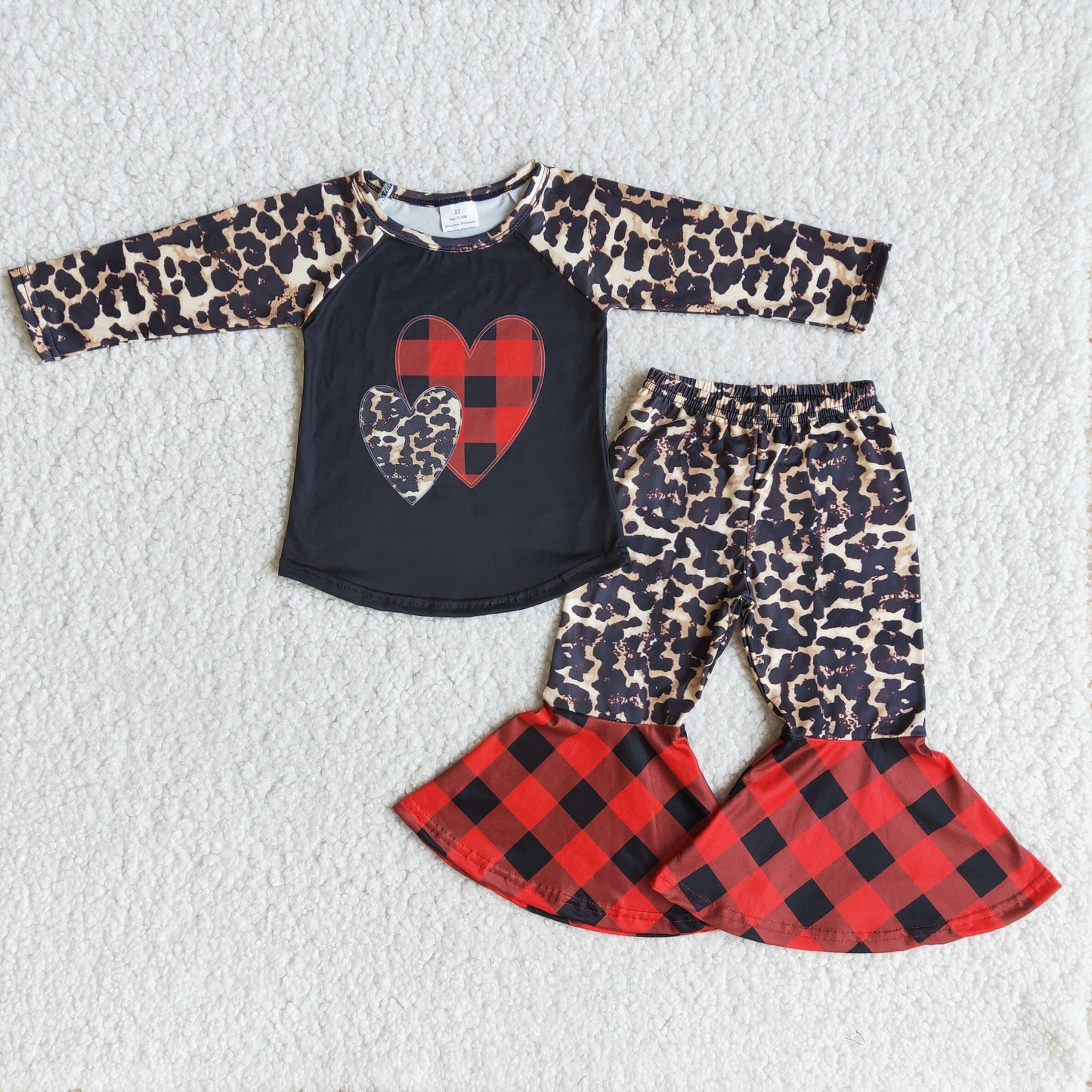 (Promotion)6 A12-27Long sleeve bell bottom pants Valentines outfits