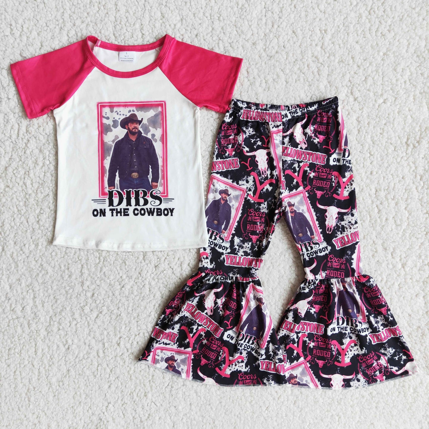 (Promotion)Short sleeve bell bottom pants outfits E13-15