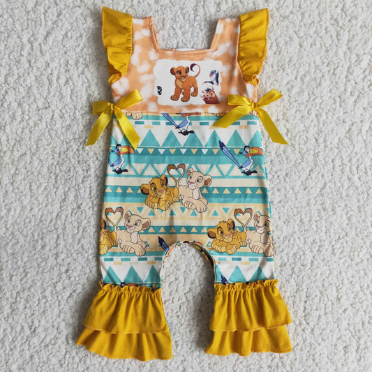 (Promotion)Cartoon lion Baby girls cartoon romper   B15-10
