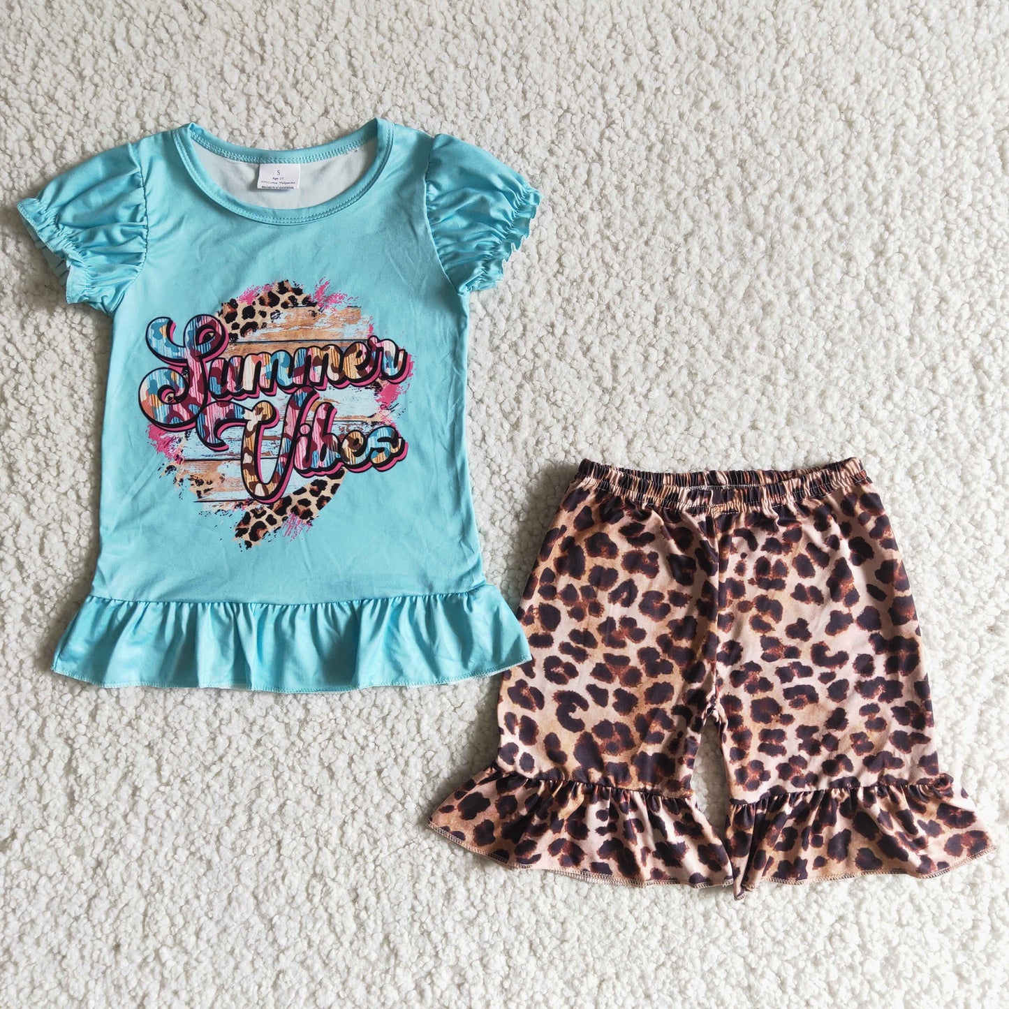 (Promotion)Short sleeve ruffles shorts summer outfits B12-30