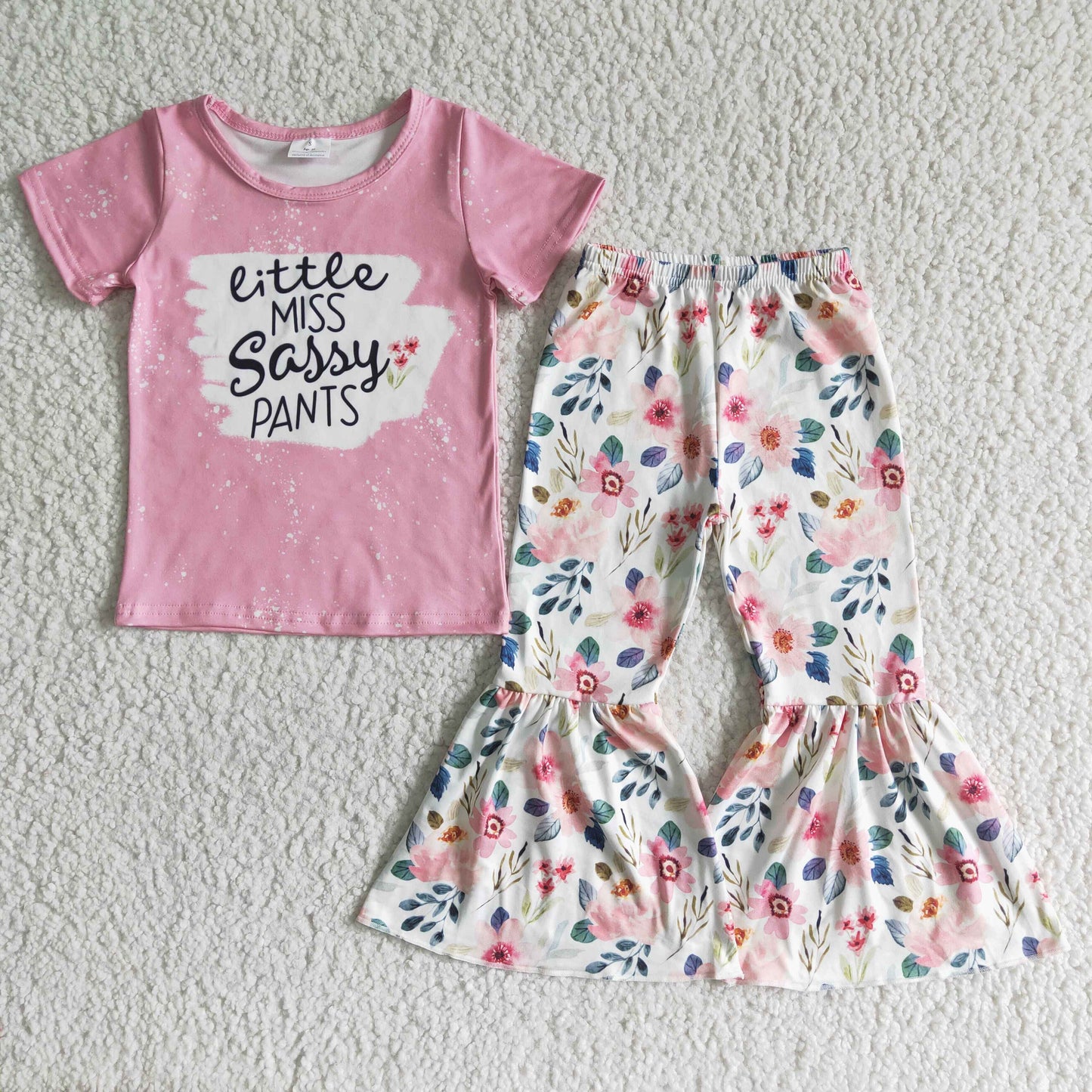 (Promotion)Short sleeve bell bottom pants outfits GSPO0062
