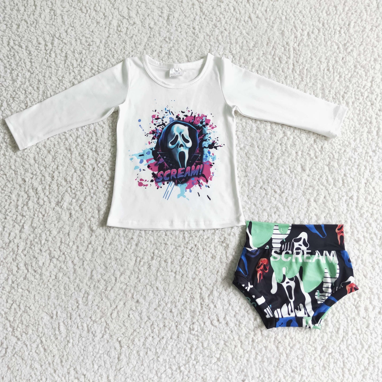 (Promotion) SCREAM Top Girls Bummie Halloween Outfits   LR0031