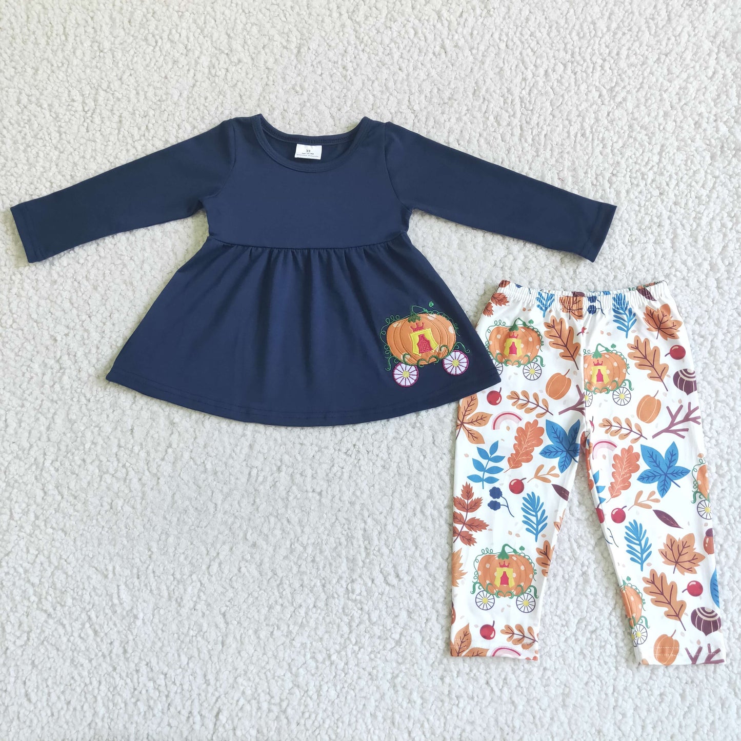 Girls fall pumpkin 3-piece outfits GLP0051