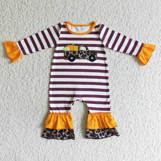 Girls fall pumpkin romper    LR0007